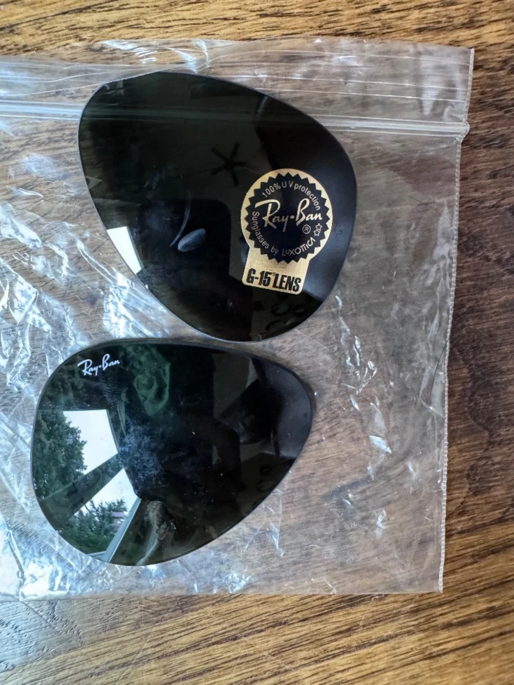 Ray-Ban Aviator polarized sunglasses with spare lenses
